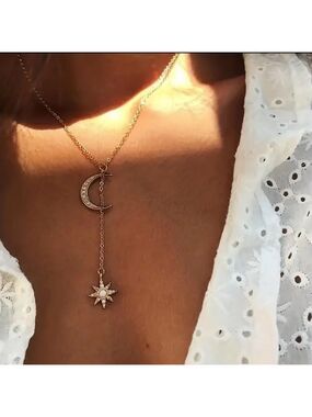 New! Popular Retro Moon Sun Jewelry Necklace For Men Women gift giving Lariat